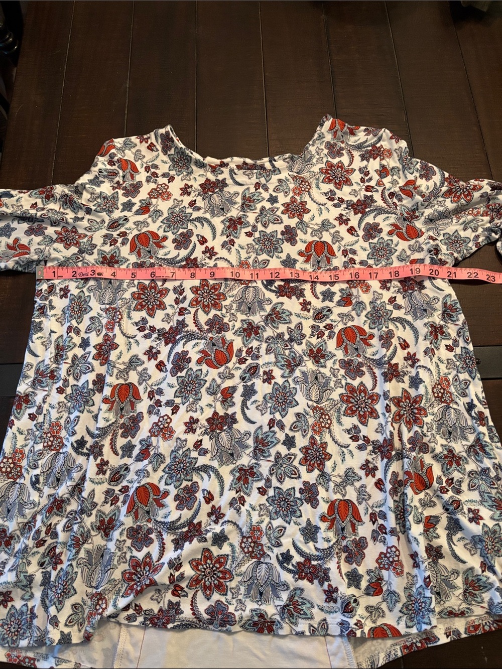 J. Jill White Floral Print Long Sleeve Blouse - Picture 6 of 7